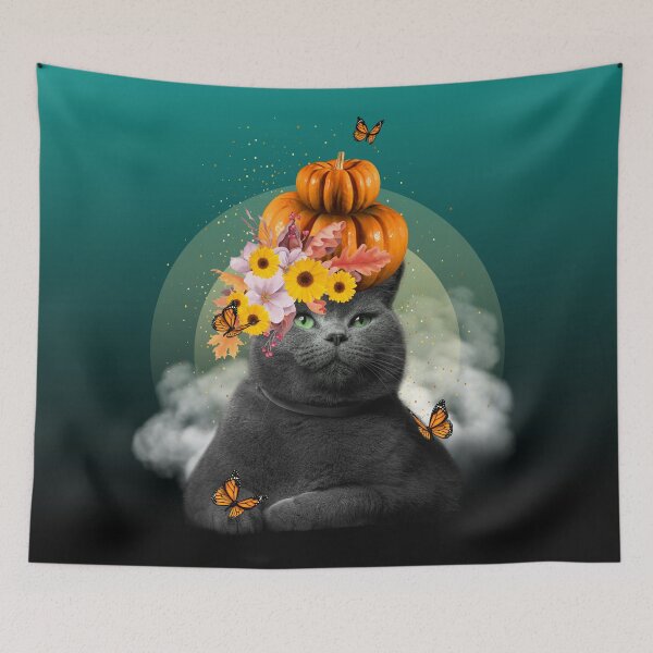 Item preview, Black Cat and Pumpkin designed and sold by ManameManame.