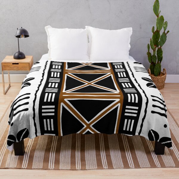 Item preview, White African Mud Cloth Fabric Pattern designed and sold by funkyvibes.