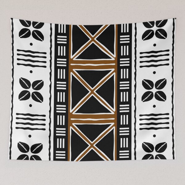 Item preview, White African Mud Cloth Fabric Pattern designed and sold by funkyvibes.