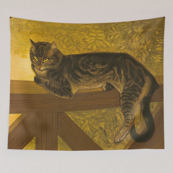 Item preview, Summer Cat on Balustrade Vintage Cat Portrait designed and sold by VintageArchive.