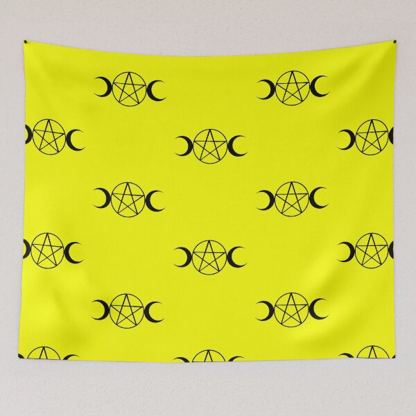 Item preview, Yellow and black pentagram print  designed and sold by DemonicGloom.