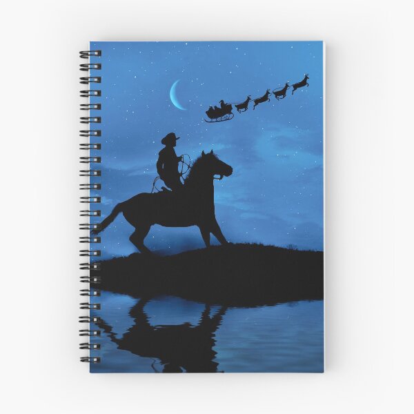 Item preview, Country Western Cowboy and Horse with Santa and Sleigh Christmas Eve Night designed and sold by Stephanie Laird.