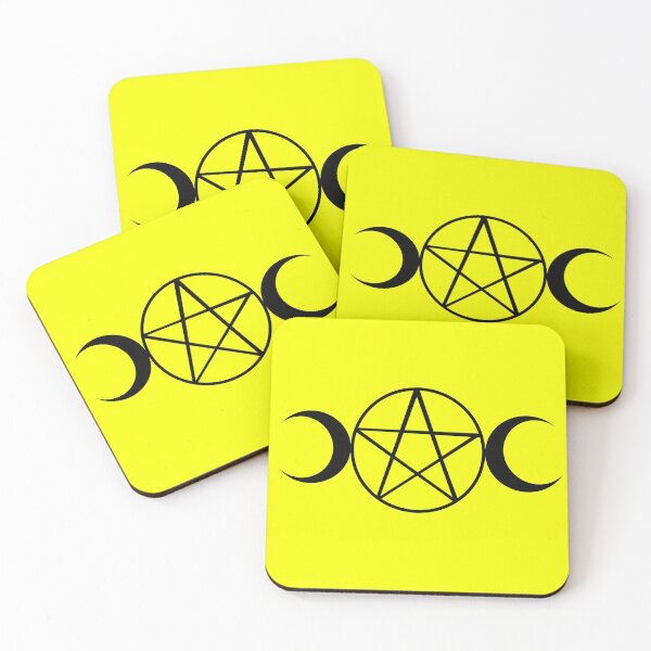 Item preview, Yellow and black pentagram print  designed and sold by DemonicGloom.