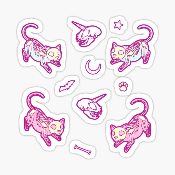 Kawaii Witch Kitten Pastel Goth' Sticker