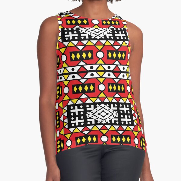 African pattern wax design Kizomba Samakaka Ankara print Angola Sleeveless Top