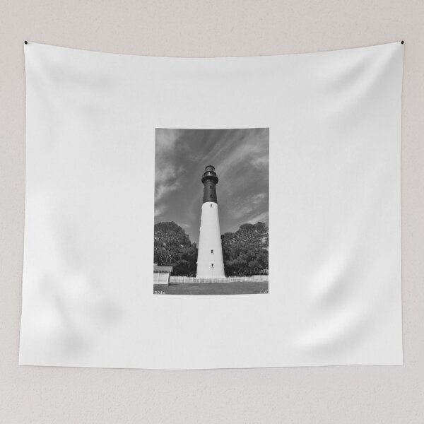 Item preview, Hunting Island Lighthouse Beaufort SC Black And White designed and sold by LisaWootenPhoto.