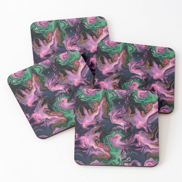 Item preview, Pink, Green, dark Blue Liquid pattern designed and sold by Soumita.