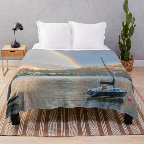 Item preview, Vibrant Rainbow Over Boats in the Okanagan Valley designed and sold by Amy Mitchell.
