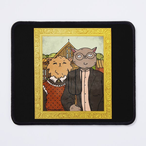 Item preview, American Gothic Painting With Cats designed and sold by Good-Looking Corpse.