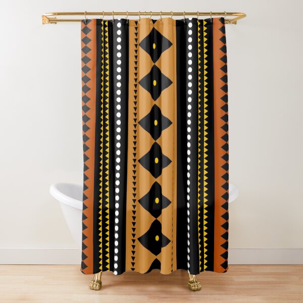 Tribal Shower shops Curtains, Abstact African Inspired Design, Yellow Shower Curtains, Chic shower curtains