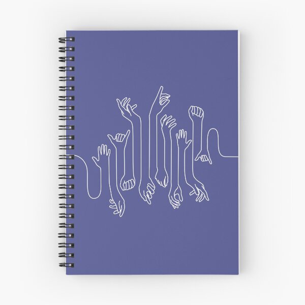 Item preview, Minimal, modern style hands line art with white outline and dark blue background designed and sold by CiniArt.