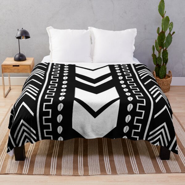 Item preview, Black and White African Bogolan Mudcloh Fabric Pattern designed and sold by funkyvibes.