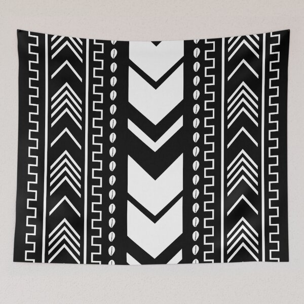 Item preview, Black and White African Bogolan Mudcloh Fabric Pattern designed and sold by funkyvibes.