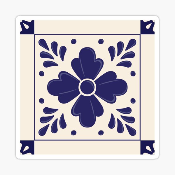 Mexican Talavera Flower by Akbaly Pegatina