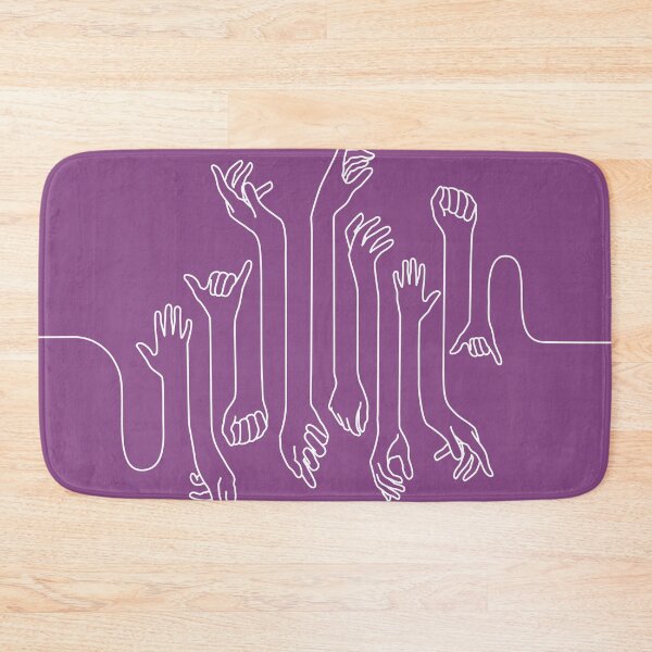 Item preview, Minimal, modern style hands line art with white outline and dark pink designed and sold by CiniArt.