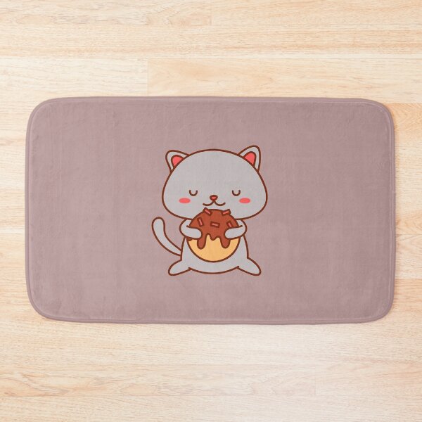 Item preview, Cute kawaii cat - Adorable Kitty eating takoyaki designed and sold by Theleochick.