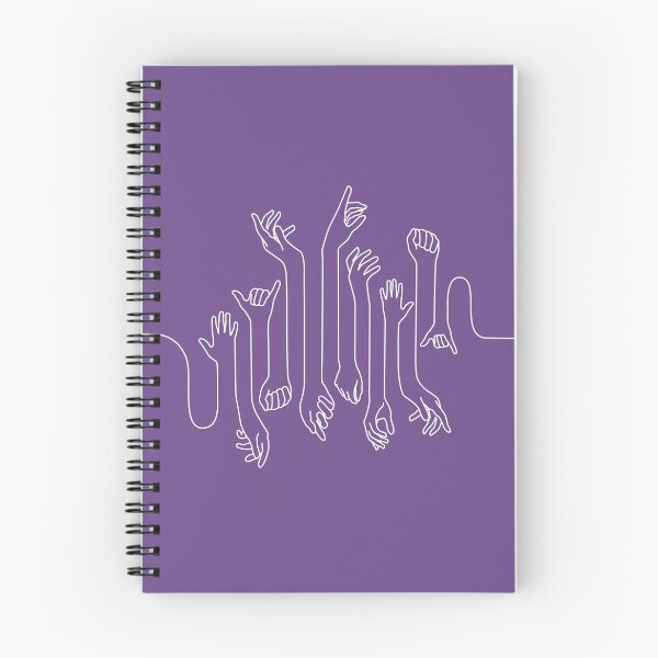 Item preview, Minimal, modern style hands line art with white outline and dark purple designed and sold by CiniArt.