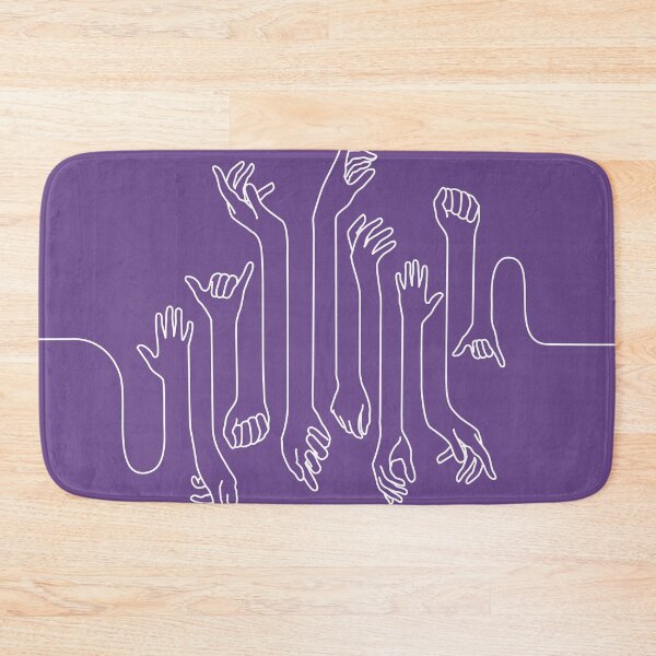Item preview, Minimal, modern style hands line art with white outline and dark purple designed and sold by CiniArt.