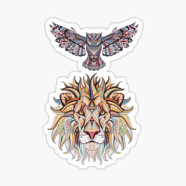 Vista previa del artículo con la obra «Exquisita ilustración de animales, ilustración de leones y búhos, animales, simetría, impresión, feliz cumpleaños.», diseñado y vendido por Senior-Kuzmin.