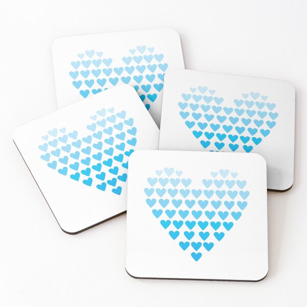 Item preview, Blue Gradient Heart shaped Hearts designed and sold by Ninja Design Printable.
