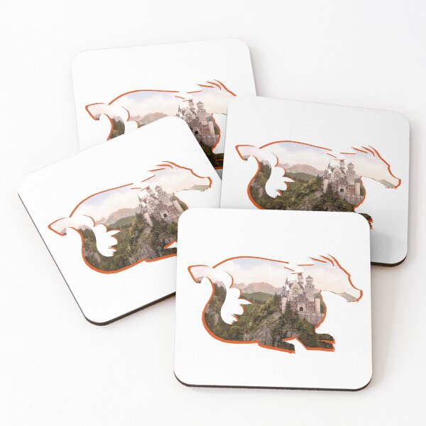 Item preview, Dragon silhouette with castle inside - fantasy designed and sold by Jessi-Sketches.