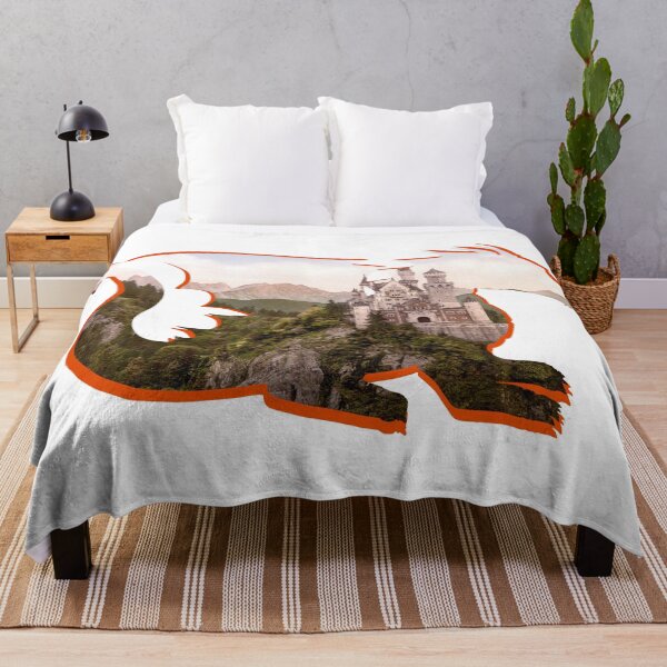 Item preview, Dragon silhouette with castle inside - fantasy designed and sold by Jessi-Sketches.