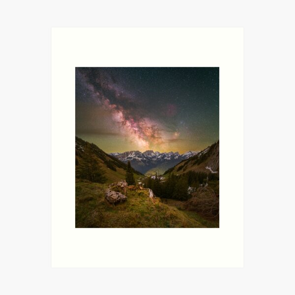 Item preview, Amazing landscape of Switzerland and colourful Milky Way designed and sold by VASYL YATSYNA.