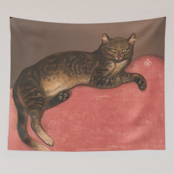 Item preview, Winter Cat on Cushion Vintage Cat Portrait designed and sold by VintageArchive.
