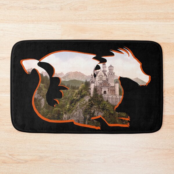 Item preview, Dragon silhouette with castle inside - fantasy designed and sold by Jessi-Sketches.