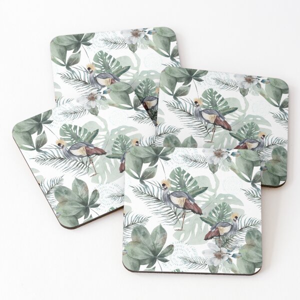 Item preview, Tropical Bird and Leaf Pattern with Green Leaves and Patterned Circle designed and sold by MugsAndDuds.