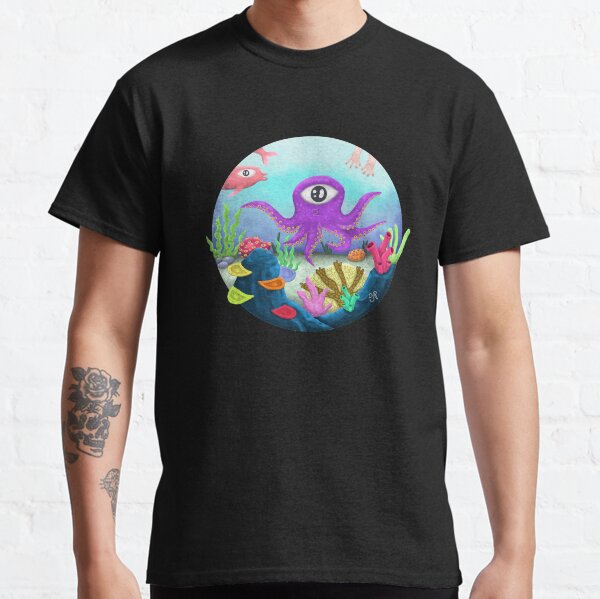 Underwater coral reef, colorful acuatic life Classic T-Shirt