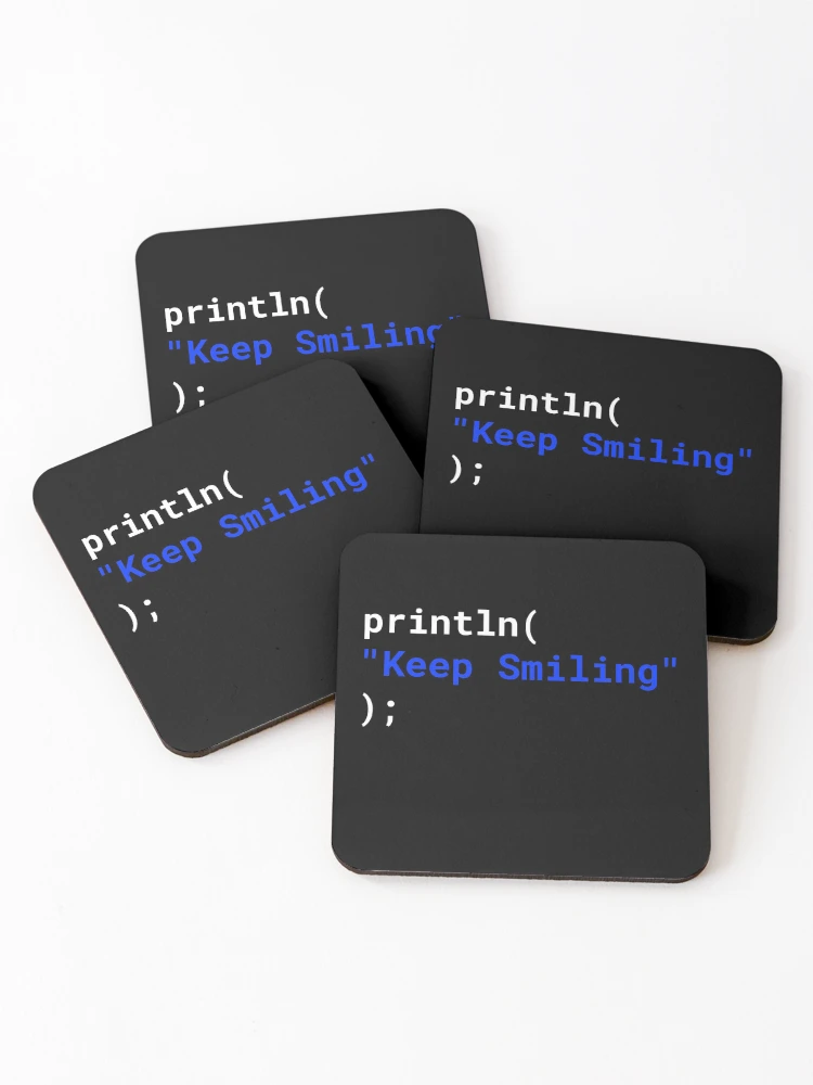 Thumbnail 1 of 5, Coasters (Set of 4), Computer Geek Keep Smiling designed and sold by ComputerGeeksTs.