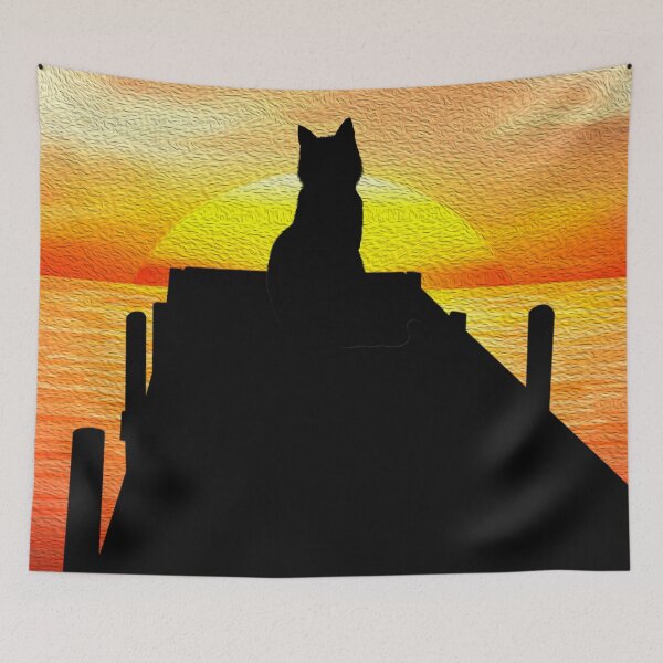 Item preview,  Cat at sunset designed and sold by ARTDAMPLUS.