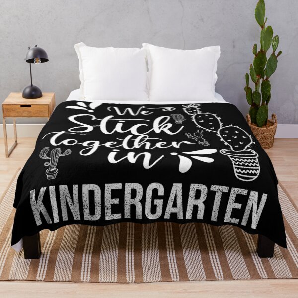 Item preview, We stick together Kindergarten with a distressed white cactus  designed and sold by Creativy.