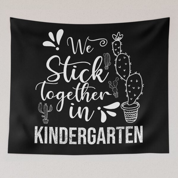 Item preview, We stick together Kindergarten with a distressed white cactus  designed and sold by Creativy.