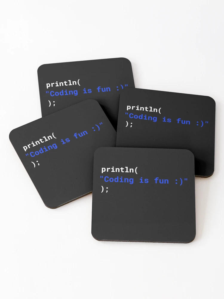 Thumbnail 1 of 5, Coasters (Set of 4), Computer Geek coding Is Fun designed and sold by ComputerGeeksTs.