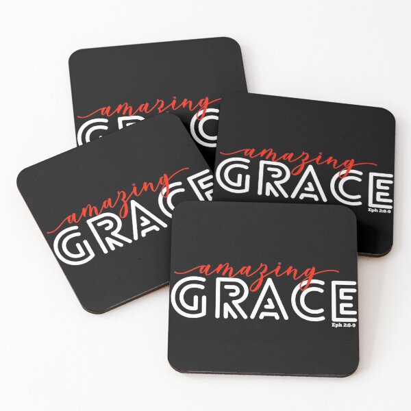Item preview, Amazing Grace, Ephesians 2 8, Christian Inspirational Design, Religious Sayings, By God in Red designed and sold by LifeCrush.