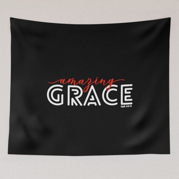 Item preview, Amazing Grace, Ephesians 2 8, Christian Inspirational Design, Religious Sayings, By God in Red designed and sold by LifeCrush.