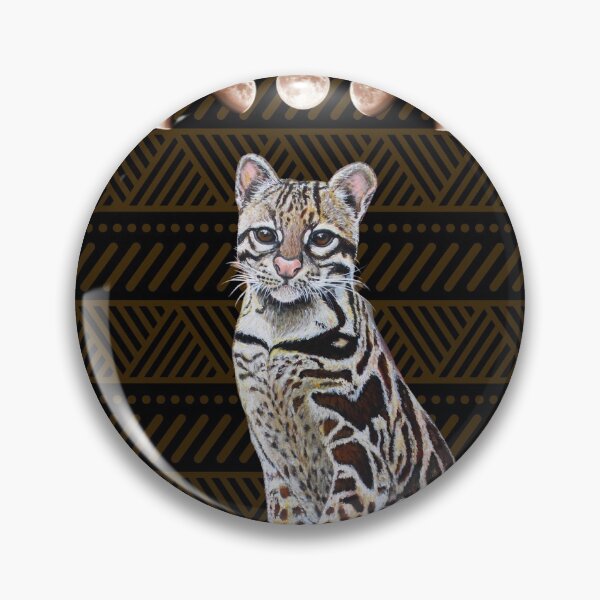 Item preview, "Indigenous Ocelot & Moon faces" designed and sold by mandalatepui.