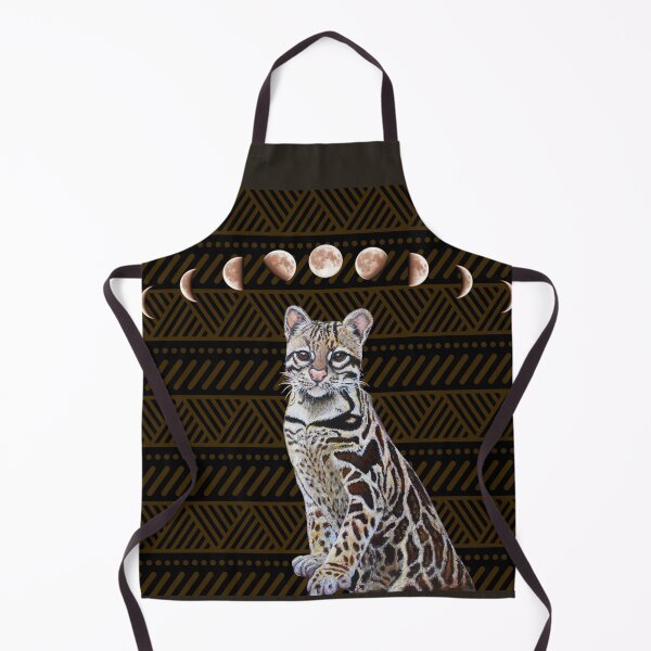 Item preview, "Indigenous Ocelot & Moon faces" designed and sold by mandalatepui.