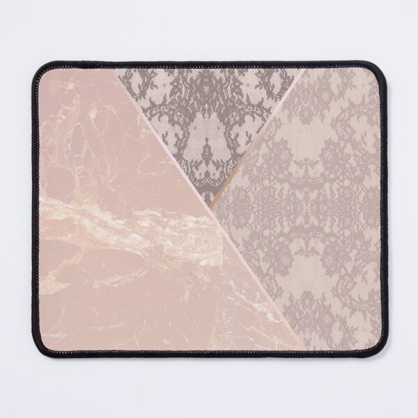Item preview, Chic Pastel Rose Pink Rosegold Geometric Floral Lace and Marble Pattern designed and sold by LaceySkies.