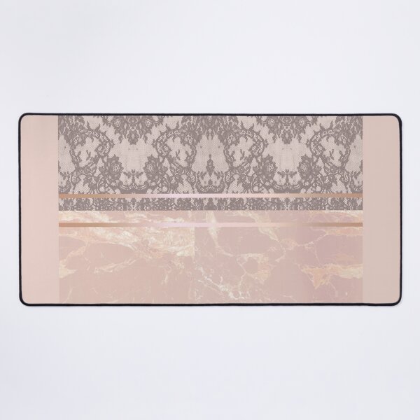 Item preview, Chic Pastel Rose Pink Rosegold Geometric Floral Lace and Marble Pattern designed and sold by LaceySkies.