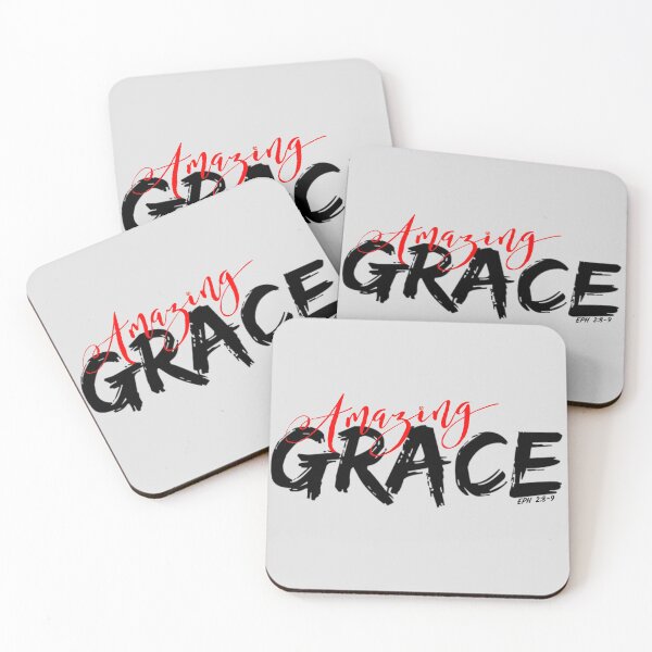 Item preview, Amazing Grace, Ephesians 2 8, Christian Inspirational Design, Religious Sayings, By God in Red designed and sold by LifeCrush.