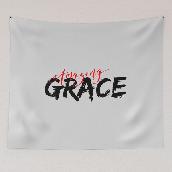 Item preview, Amazing Grace, Ephesians 2 8, Christian Inspirational Design, Religious Sayings, By God in Red designed and sold by LifeCrush.