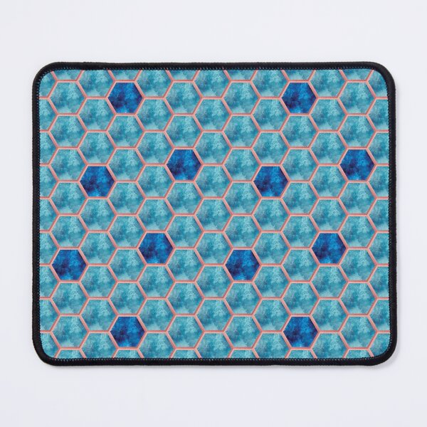 Item preview, Glam Honeycomb Pattern | Textured blue and gold hexagonal pattern designed and sold by Twist Design.