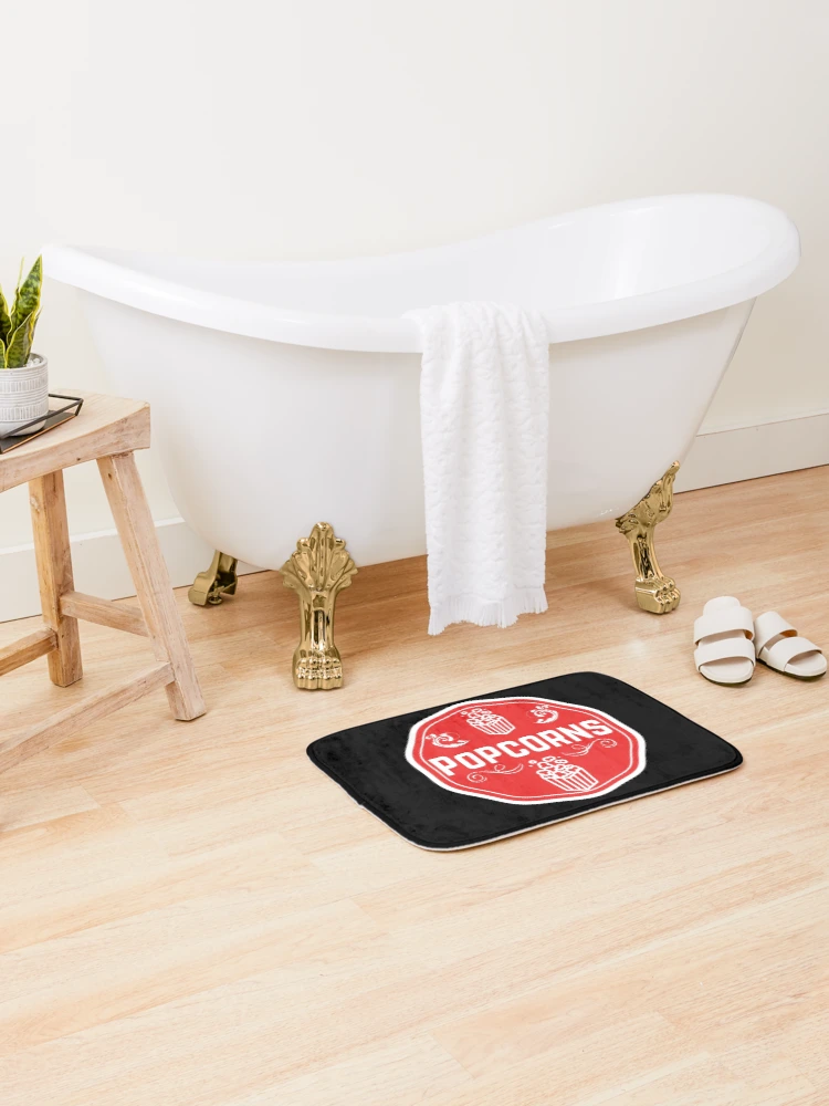 Thumbnail 2 of 6, Bath Mat, Popcorn- Red Food Container Label designed and sold by LabelStore.