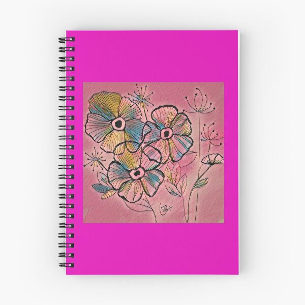 Item preview, Copy of Fine line flowers blue yellow pink designed and sold by Edith Jacobs.