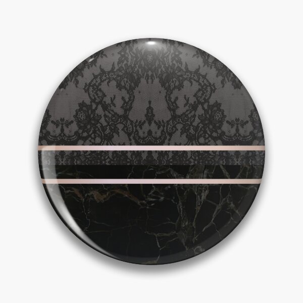 Item preview, Chic Tonal Black Grey Rosegold Geometric Floral Lace and Marble Pattern  designed and sold by LaceySkies.