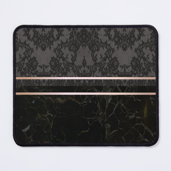 Item preview, Chic Tonal Black Grey Rosegold Geometric Floral Lace and Marble Pattern designed and sold by LaceySkies.