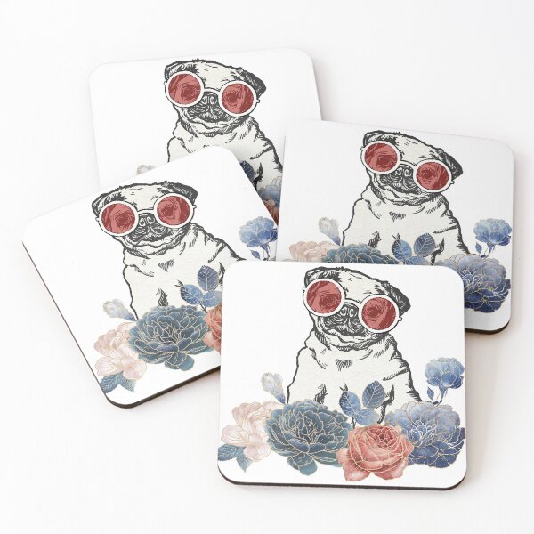 Item preview, Pug in flowers designed and sold by JuVentura.